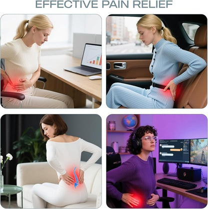 Skechers Lumbar Pillow Premium Memory Foam, Double-Layer-Office Chair Cushion for Tailbone Pain Relief,Butt Pillow for Office Chair,Car seat Cushion,Long Sitting Office Workers,and Car Drivers,Blue - Image 9