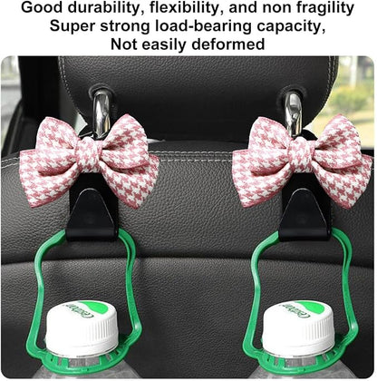Mandark 2PCS Bow Car Headrest Hooks for Bags, Pink/Small | PVC construction, clip-on installation keeps items off the floor, fits most cars, SUVs, and trucks, car interior accessories - Image 5