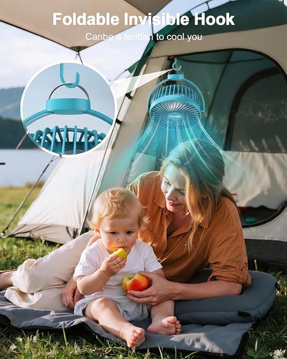FRIZCOL Portable Stroller Fan, Use As Power Bank, 65H 12000mAh Battery Operated Fan Flexible Tripod Baby Car Seat Fans with Timming, Personal Mini Handheld/Desk/Small Clip On Fans For Stroller - Image 8