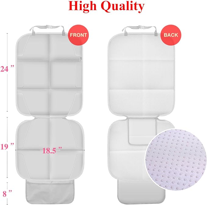 Meolsaek Car Seat Protector for Child Car Seat，Non-Slip Backing No Imprints | Durable Car Seat Mat 600D Fabric, Waterproof Car Seat Cover with Thick Pad - Image 4