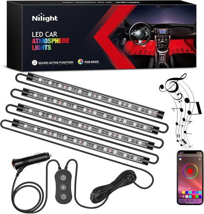 Nilight RGB LED Car Interior Stripe Light with APP Control Multicolor Music Sync Mode Waterproof Car Under-Glow Lighting Lamp Kits Universal Cars Truck ATV UTV by Nilight