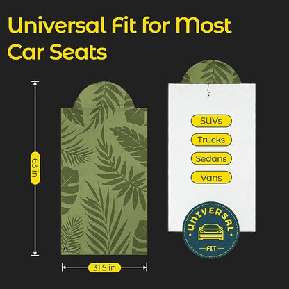Car Seat Towel Cover, Full-Sized, Sweat Absorbing Towel for Gym - Palm | Washable quick-dry towel cover protects front seats from sweat and water after gym, workout, running, beach and swimming - Image 2