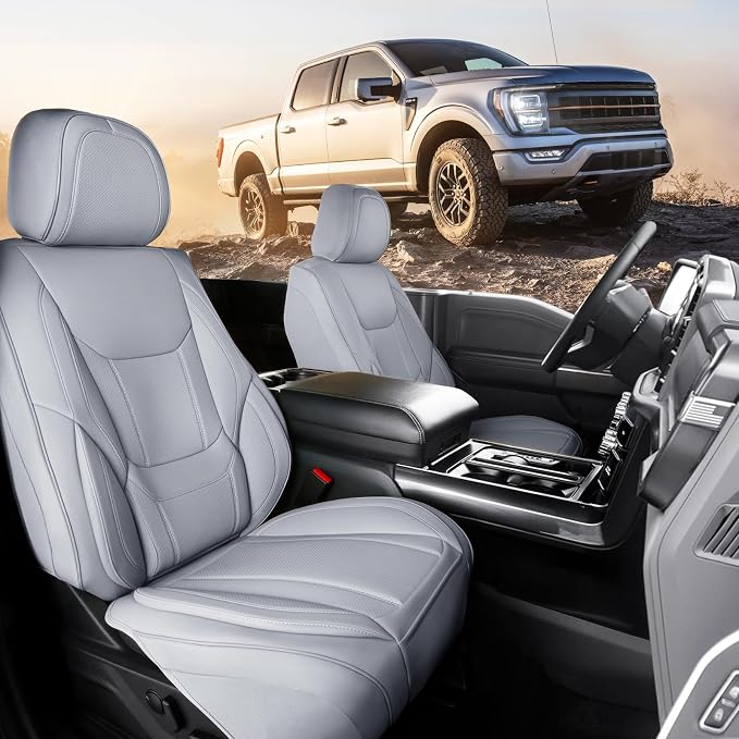 Coverland Premium Custom Fit Truck Car Seat Covers Front Seats Waterproof | Airbag Compatible Non-Slip Seat Cover for 2022-2026 Toyota Tundra CrewMax, Double Cab [Gray - Size Chart A46] by Coverland