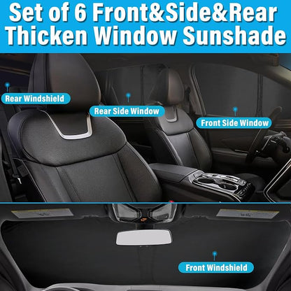 KMF 6pcs Sun Shades for Toyota Corolla 2014-2019 Accessories (Not for Corolla Cross), Full Car Window Covers Sunshade for Windshield Side Rear, UV Block and Privacy Blackout for Camping - Image 6