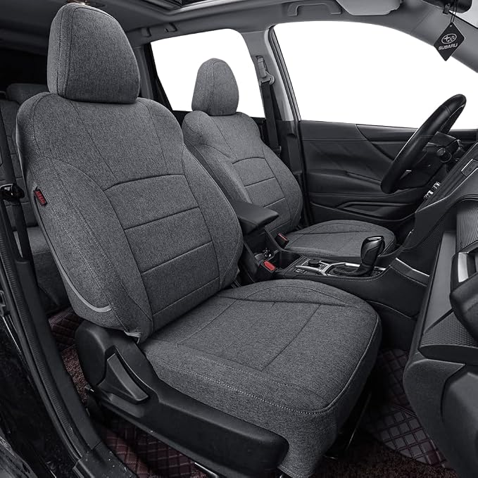 coverdream Forester Car Seat Covers Custom Fit for 2009-2013 Subaru Forester Seat Covers,Rear Seat Without Cup Holder,Full Coverage Polyester Seat Protector(Full Set,Gray) by Coverdream