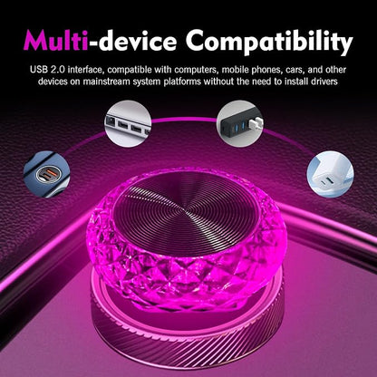 1 PC USB LED Car Interior Atmosphere Lamp, Plug and Play Portable Mini Car Night Ambient Light, Auto Dashboard Decoration Accessories for Most Cars, SUVs, Trucks (Purple) - Image 7