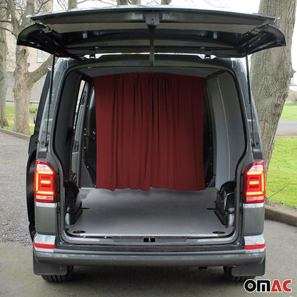 OMAC 54" x 71" Cab Divider Van Cabin Curtain Campervan Kit Red - Image 2