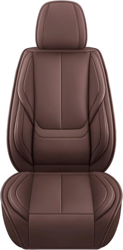 MINGBRON Seat Covers, Car Seat Covers Front Seats, Car Seat Cover, Car Seat Protector Waterproof, Car Seat Cushion Nappa Leather, Brwon Seat Covers Carseat Cover Universal Fit for Most Cars - Image 4