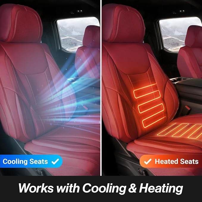 Coverland Custom SUV Car Seat Covers for 2016-2026 Subaru Crosstrek | Premium Waterproof Faux Leather Non-Slip Memory Foam Airbag Compatible Custom Fit Interior Protector [Front Seat-Wine Red] - Image 5