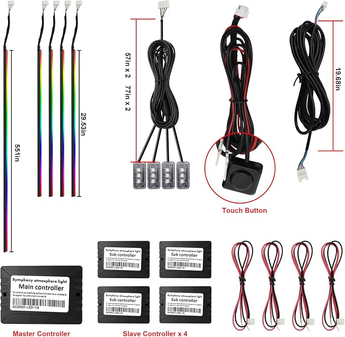 Tesla Dreamcolor Interior Car Lights, WEBUPAR Tesla Car Accessories 9 in 1 Car LED Strip Lights with APP Control and 213 Modes, 175 inches 593 LEDs Acrylic Fiber Optic Lights, RGB Neon Car Lighting - Image 2