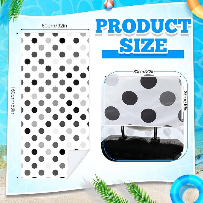 Hahafelt 2 Pack Car Seat Towel Cover with Storage Bag, Black and Gray Dots | 63 x 32 in Car Towel Seat Cover Non Slip Waterproof, Gym Workout Swimming Running, Machine Washable Sweat Absorbent Protector - Image 2