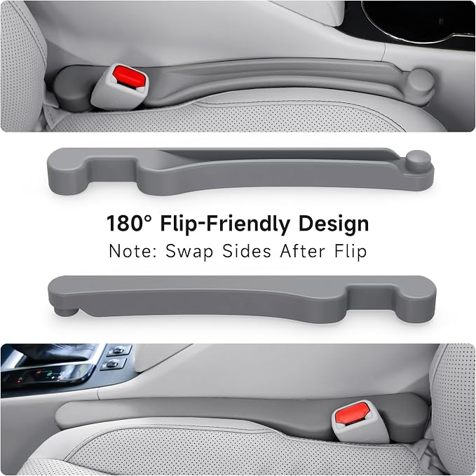 Givifive Car Seat Gap Filler 2Pack 3IN1 Organizer with Storage Slot & Hook | Soft Foam Seat Side Gap Filler Universal Fit Car SUV Truck Fill Gap Between Seats & Console Plug Stop Falling (Standard Gray) - Image 6