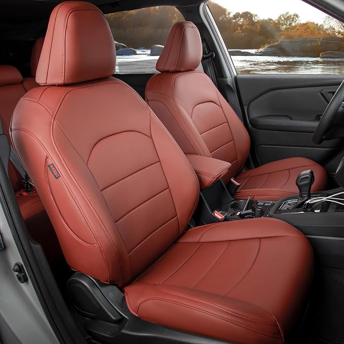 Custom Seat Covers for 2026 Subaru Forester,Rear w/Armrest,Faux Leather | Full Set Suv Seat Cushion,Easy Installation,Factory Look,Waterproof Car Seat Protector (Wine Red) by Coverdream