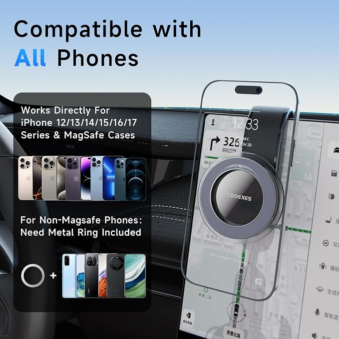 Magnetic Phone Holder for Car, for Magsafe Car Mount with Flexible Grip Bendable Arm, Vacuum Suction Cup Phone Mount -108LBS, Car Accessories for iPhone 17 Pro Max/16/15/14/13/12 Series - Image 8