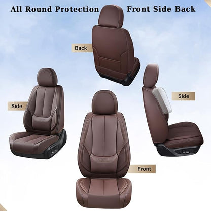 Coverado Car Seat Covers, Seat Covers for Cars, Waterproof Leather Auto Seat Protectors, Leather Car Seat Cushion, Car Interiors Accessories Universal Fit for Most Cars - Image 7