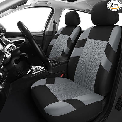 Pariitadin Car Seat Covers Front Pair, Washable and Breathable Seat Covers for Cars, Universal Fit Car Interior Covers for Most Sedan Truck SUV, Black/Gray by Pariitadin