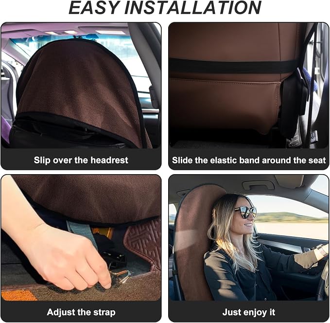 Waterproof Sweating Car Seat Cover for Post Gym Workout, Running, Swimming, Beach and Hiking, Universal Fit Non-Slip Bucket Seat Protector for Cars SUV Trucks, Machine Washable (Brown) - Image 2