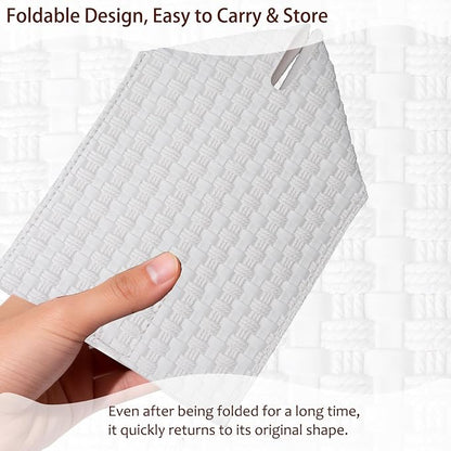 Tissue Box Cover 2-Pack, Square Tissue Holder with Bottom Belt, Modern Tissue Case Facial Paper Organizer Dispenser for Bathroom, Office, Home, Table, Car, Woven Pattern White - Image 3