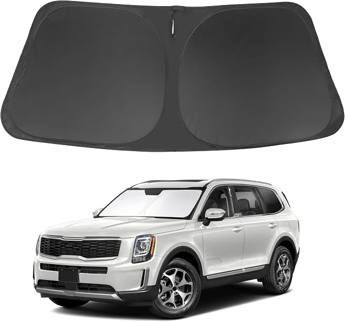 Windshield Sun Shade for 2020-2025 Kia Telluride Accessories | Full covered for windshield, Foldable & Durable, Block UV Rays, Reduce Heat, Easy to install, Keep Car Cooler by LHFLIVE