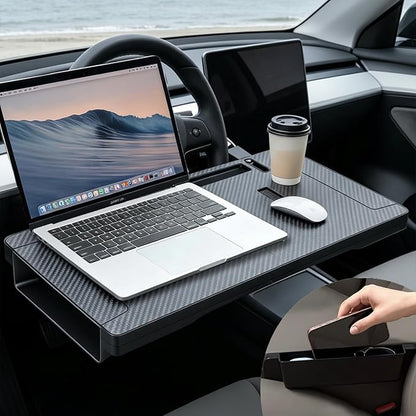 2-in-1 Car Steering Wheel Tray Desk & Car Seat Gap Filler Organizer, Upgraded Foldable Adjustable Car Table Compatible with Steering Wheel Cover| for Laptop, Eating Food, Writing (Portable) by Unknown