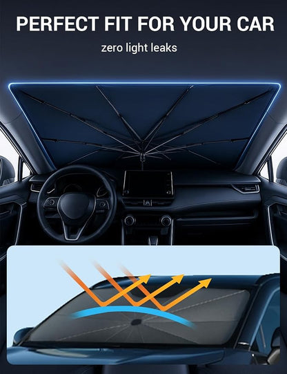 Proadsy Custom Fit 2020-2026 Lincoln Aviator Windshield Sun Shade Umbrella | Advanced Ice Crystal Material, -54°F Cooler, Zero-Gap Sunblock, Instant Setup & Foldable Design for Summer Parking, Daily Use - Image 4