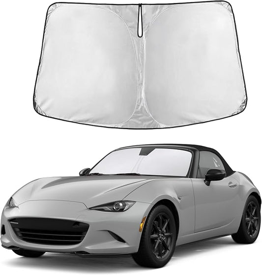 Autovir Windshield Sun Shade Fit for 2016-2023 2024 2025 Mazda Mx-5 Miata | Sunshade, Front Car Window Shades Sun Visor, Blocks UV Rays & Heat, Car Accessories by Autovir