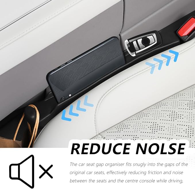 3 in 1 Car Seat Gap Filler Organizer,2PCS Multifunctional Car Seat Gap Plug with Storage Slot & Hook Function,Anti-Drop Cars Gaps Seats Filler Cars Clutter Catcher for SUVs Trucks (Black) - Image 5