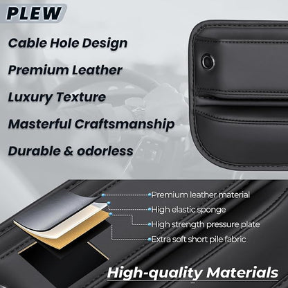 2-Pack Car Seat Gap Filler Organizer - Upgraded Anti-Slip Strap Design - Premium Leather Side Console Pocket - Prevent Phone Falling - (0.2”-1.2" Gaps),Clever Gifts For SUV, Truck & Sedan, Black - Image 8