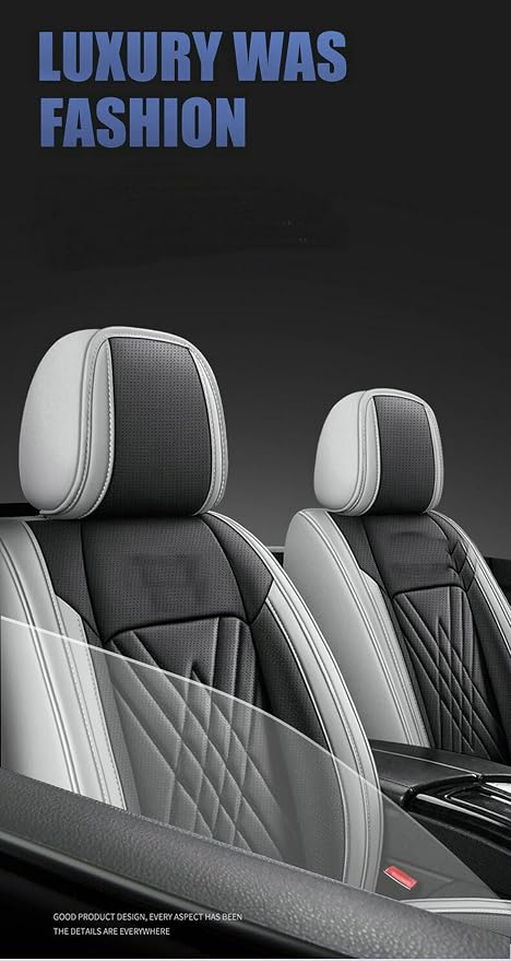 for car seat Covers Non-Slip （E.g, for Tesl,for Mercedes-Benz,for BMW,for Audi, for Ford, for Honda, for Nissan,for Toyota,for Chevrolet,for Jeep.. (Black Beige A+) - Image 2