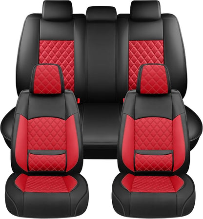 Fit for 4Runner Car Seat Covers Compatible with Toyota 4Runner 2003-2026(Only for 5 Seats Version) - Waterproof Leather Seat Cushions Protector, Airbag Compatible, Full Set (Red) - Image 9