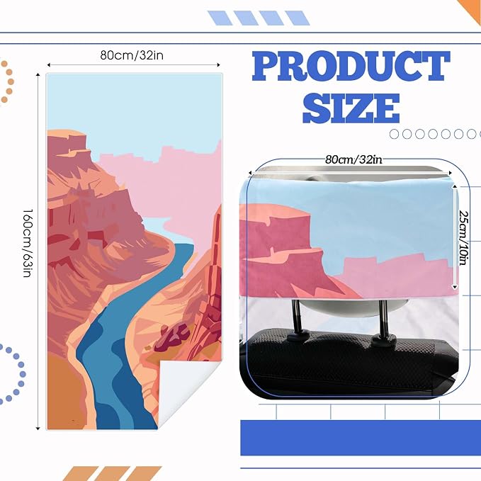 Hahafelt 1 Pack Car Seat Towel Cover with Storage Bag, Grand Canyon Style | 63 x 32 in Car Towel Seat Cover Non Slip Waterproof, Gym Workout Swimming Running, Machine Washable Sweat Absorbent Protector - Image 2