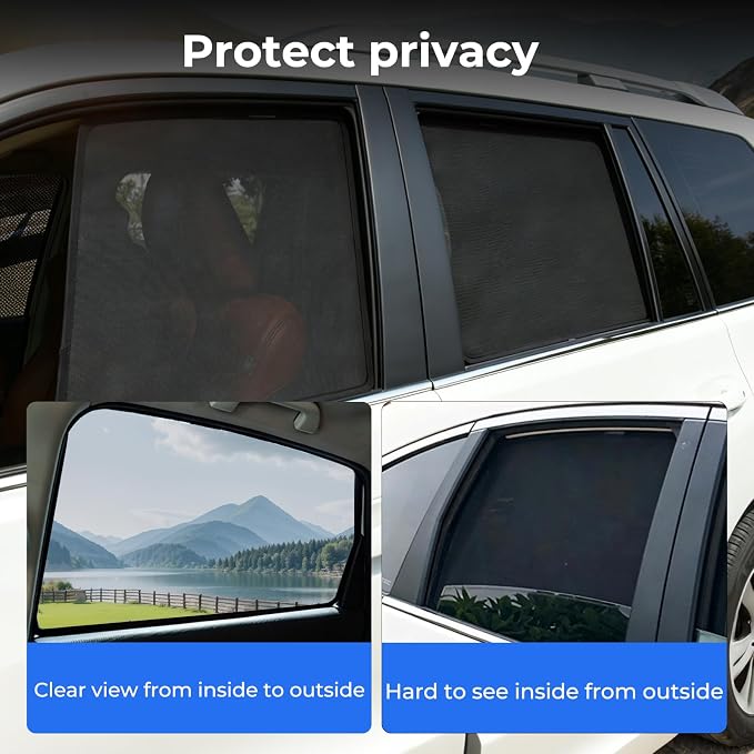 2PCS Rear Side Window Mesh Shades for Toyota 4Runner 2011-2023 | Sun & Heat Block Privacy Window Covers Accessories, UV Protection for Kids, Pets & Outdoor Travel - Image 5