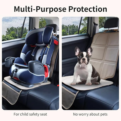 Car Seat Protector,Extra Thick Car Seat Covers Non-Slip Waterproof Mat Pad Leaving No Imprints Marks for Child Baby Pet Truck SUV Automobile (Beige-B) - Image 4