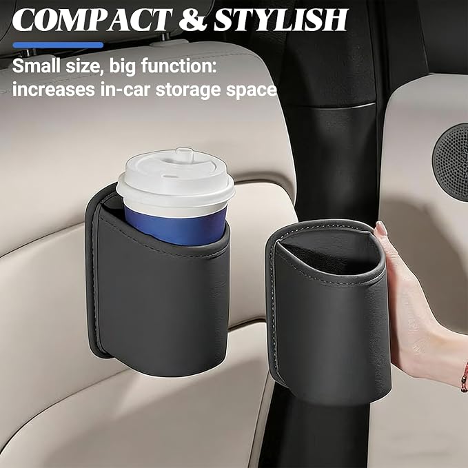 2PCS Large Car Door Cup Holder, Multifunctional Storage Bag Trash Can, Clip On Backseat Pocket Beverage Holder, Waterproof Car Cup Holder, for Water Cup Mobile Phone Change Storage Box - Image 3
