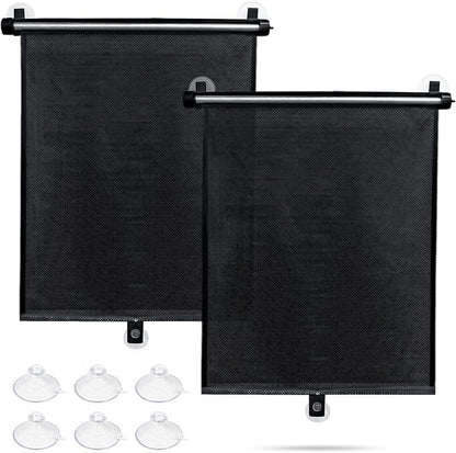 Sfee Car Window Shade for Side Windows, 2 Pack Sun Shade Retractable for Car Blocks Heat and UV Rays Glare Protection Roller Sunshade Visor for Baby, Kids, Pets, Passengers by Sfee