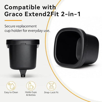 1-Pack Replacement Cup Holder Set for Graco Extend2Fit 2-in-1 Car Seat, Injection-Molded Car Seat Replacement Parts - Image 4