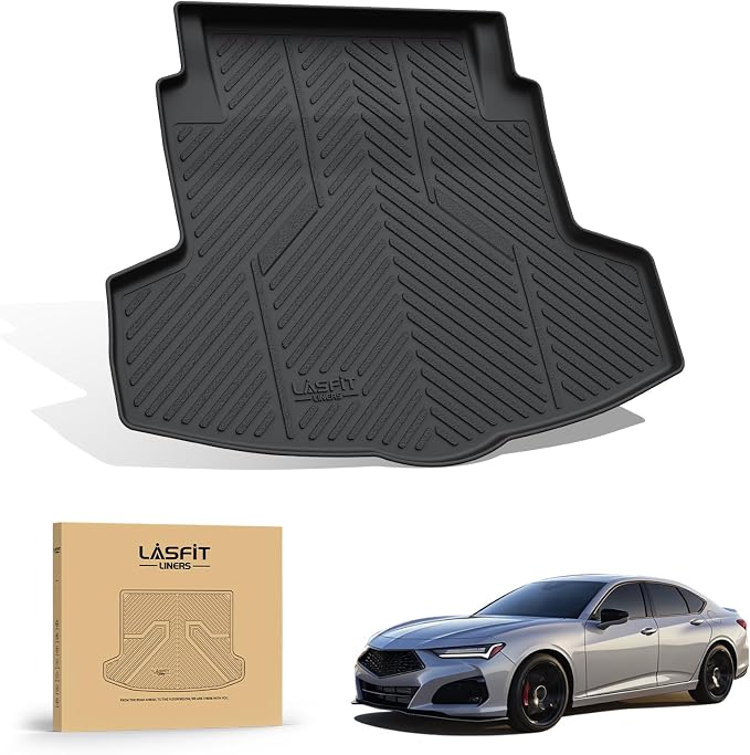LASFIT Cargo Mat for Acura TLX & Type S 2021-2025 Sedan, Rear Trunk Liner | Rear Cargo Area, All Weather Premium TPE Trunk Mats, Raised Edge Design, Refined Interior Protection, Easy to Wash by LASFIT