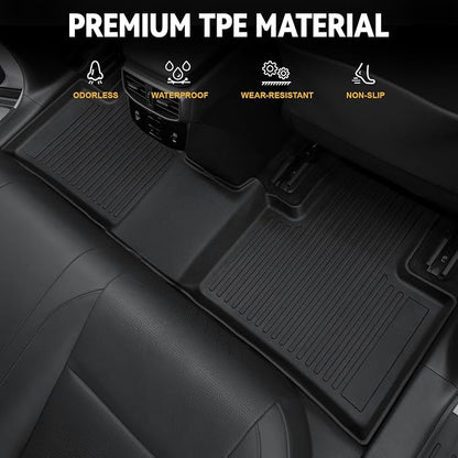 Floor Mats for 2023-2026 Lexus RX350/RX350H/RX500H Accessories | Full-Coverage Mats Set with Integrated Cargo Liner & Backrest Mat, Odorless & Durable, All-Weather Protection, 3D Laser Fit - Image 3
