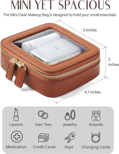 Clear Makeup Bag Toiletry Case Travel Transparent Cosmetic Bag with Zipper, Portable Make Up Organizer Traveling Compact Car Bag for Essentials - Image 4