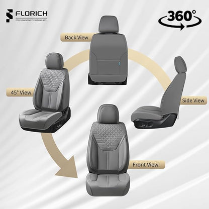 Car Seat Covers for Full Set, Universal Seat Cushion 5 Seats, Car Seat Protector Waterproof, Premium Leather Automotive Seat Covers for Most Cars, Sedans, SUVs, and Trucks-Gray - Image 5