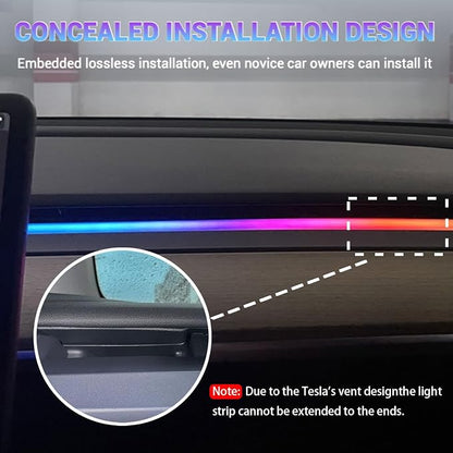 LED Car Ambient Lighting Strip for Tesla High Brightness with APP Control Multiple Colors and Car LED Strip Lighting Neon Lights for Model 3/Y (Dashboard& 4 Floor Lights) - Image 5