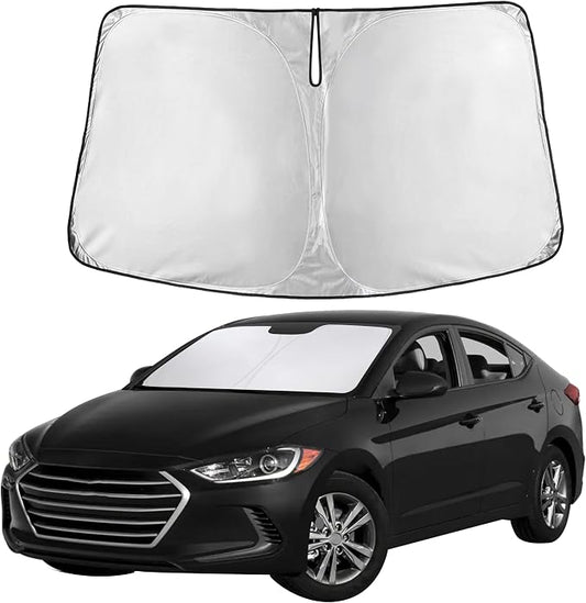 Autovir Windshield Sun Shade Fit for 2017-2018 2019 2020 Hyundai Elantra | Sunshade, Front Car Window Shades Sun Visor, Blocks UV Rays & Heat, Car Accessories by Autovir