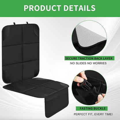4 Pack Non-slip Car Seat Protector and Backseat Organizer Kick Mat with Tablet Holder, Large Waterproof Car Seat Protector with Storage Pockets for Leather and Fabric - Image 3