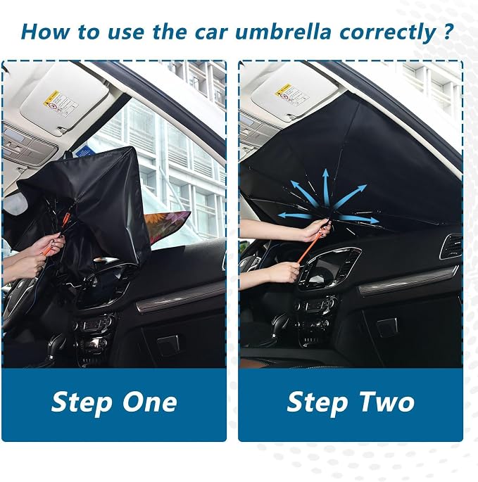 Windshield Sun Shade Umbrella Highland Cows Florals Foldable Car Front Window Sunshade Blocks UV Rays Heat Keep Vehicle Cool 55"x27.5" - Image 6