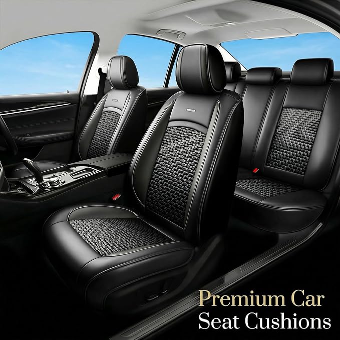 Fit Venza Car Seat Covers for Toyota Venza 2009-2020, Summer Ice Silk Breathable, Waterproof, All-Weather Automotive Seat Cushion Protector, Airbag Compatible (5 Seats, Black) - Image 2