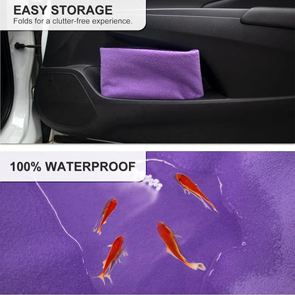 Waterproof Sweating Car Seat Cover for Post Gym Workout, Running, Swimming, Beach and Hiking, Universal Fit Non-Slip Bucket Seat Protector for Cars SUV Trucks, Machine Washable (Purple) - Image 3