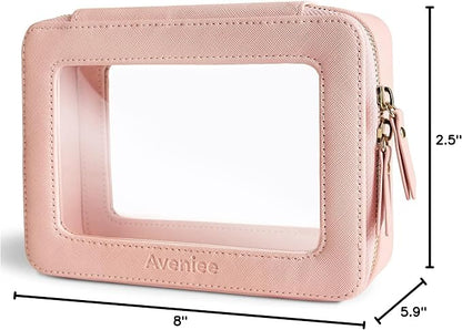 Aveniee Clear Makeup Bag Organizer, Travel Toiletry Bag for Women, Waterproof Cosmetic Pouch with Zippers,Car Accessories Organizers and Storage Case,Pink,Medium Classic - Image 8