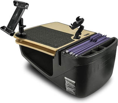 AutoExec AE-GMCD-PM-TAB-11M GripMaster Car Desk for Your Vehicle Workstation and Mobile Office, Natural with Phone Mount and Tablet Mount by AutoExec