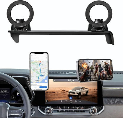 Dual-End Car Phone Holder for 2023-2026 Chevy Chevrolet Colorado 11.3-Inch | Magsafe Strong Magnetic Phone Mount for iPhone, 360° Hands-Free No Air Vent Blockage One-Hand Operation Stable Stand by MOCHENT