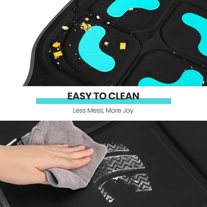 HEYTRIP Car Seat Protector for Children, 2 Pack, Waterproof | Rear-Facing/Forward-Facing, Fits 0-12 Years and Most Car Seats, Easy Cleanup, Non-Slip, Black Blue - Image 7